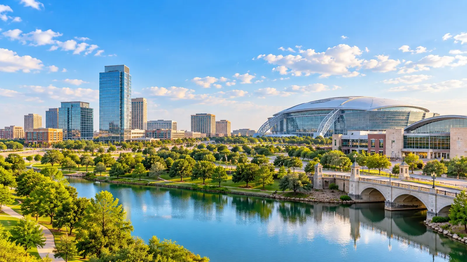 Arlington, Texas, along the river